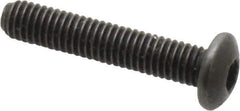 Holo-Krome - #10-32 UNF Hex Socket Drive, Button Screw - Alloy Steel, Black Oxide Finish, Fully Threaded, 1" Length Under Head - Apex Tool & Supply