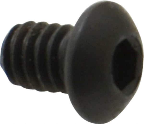 Holo-Krome - 1/4-20 UNC Hex Socket Drive, Button Screw - Alloy Steel, Black Oxide Finish, Fully Threaded, 3/8" Length Under Head - Apex Tool & Supply