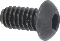 Holo-Krome - 1/4-20 UNC Hex Socket Drive, Button Screw - Alloy Steel, Black Oxide Finish, Fully Threaded, 1/2" Length Under Head - Apex Tool & Supply