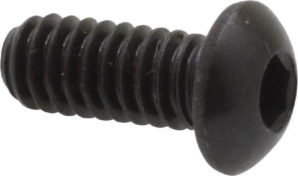 Holo-Krome - 1/4-20 UNC Hex Socket Drive, Button Screw - Alloy Steel, Black Oxide Finish, Fully Threaded, 5/8" Length Under Head - Apex Tool & Supply
