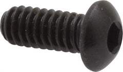 Holo-Krome - 1/4-20 UNC Hex Socket Drive, Button Screw - Alloy Steel, Black Oxide Finish, Fully Threaded, 5/8" Length Under Head - Apex Tool & Supply