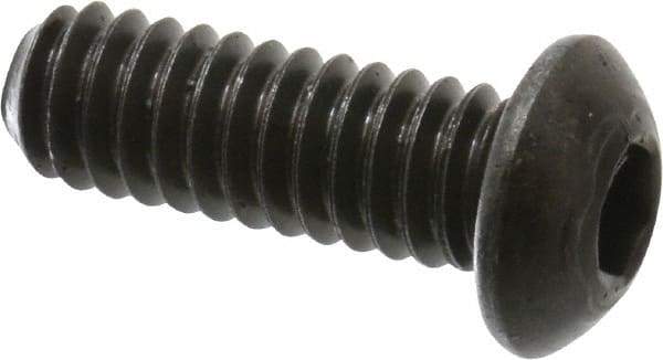 Holo-Krome - 1/4-20 UNC Hex Socket Drive, Button Screw - Alloy Steel, Black Oxide Finish, Fully Threaded, 3/4" Length Under Head - Apex Tool & Supply