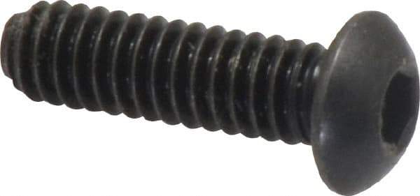 Holo-Krome - 1/4-20 UNC Hex Socket Drive, Button Screw - Alloy Steel, Black Oxide Finish, Fully Threaded, 7/8" Length Under Head - Apex Tool & Supply