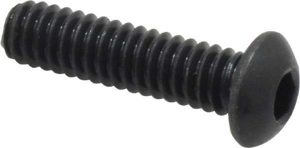 Holo-Krome - 1/4-20 UNC Hex Socket Drive, Button Screw - Alloy Steel, Black Oxide Finish, Fully Threaded, 1" Length Under Head - Apex Tool & Supply