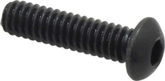 Holo-Krome - 1/4-20 UNC Hex Socket Drive, Button Screw - Alloy Steel, Black Oxide Finish, Fully Threaded, 1" Length Under Head - Apex Tool & Supply