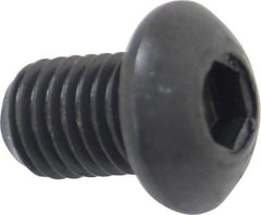 Holo-Krome - 1/4-28 UNF Hex Socket Drive, Button Screw - Alloy Steel, Black Oxide Finish, Fully Threaded, 3/8" Length Under Head - Apex Tool & Supply