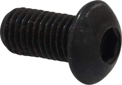 Holo-Krome - 1/4-28 UNF Hex Socket Drive, Button Screw - Alloy Steel, Black Oxide Finish, Fully Threaded, 1/2" Length Under Head - Apex Tool & Supply