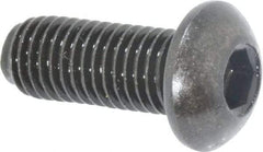 Holo-Krome - 1/4-28 UNF Hex Socket Drive, Button Screw - Alloy Steel, Black Oxide Finish, Fully Threaded, 5/8" Length Under Head - Apex Tool & Supply