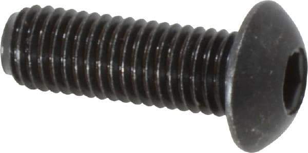 Holo-Krome - 1/4-28 UNF Hex Socket Drive, Button Screw - Alloy Steel, Black Oxide Finish, Fully Threaded, 3/4" Length Under Head - Apex Tool & Supply
