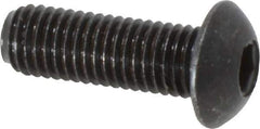 Holo-Krome - 1/4-28 UNF Hex Socket Drive, Button Screw - Alloy Steel, Black Oxide Finish, Fully Threaded, 3/4" Length Under Head - Apex Tool & Supply