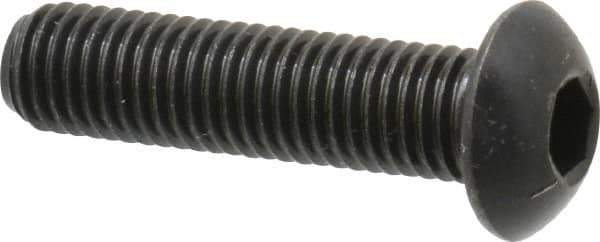 Holo-Krome - 1/4-28 UNF Hex Socket Drive, Button Screw - Alloy Steel, Black Oxide Finish, Fully Threaded, 1" Length Under Head - Apex Tool & Supply