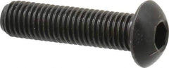 Holo-Krome - 1/4-28 UNF Hex Socket Drive, Button Screw - Alloy Steel, Black Oxide Finish, Fully Threaded, 1" Length Under Head - Apex Tool & Supply