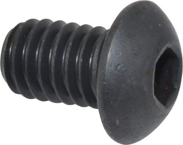 Holo-Krome - 5/16-18 UNC Hex Socket Drive, Button Screw - Alloy Steel, Black Oxide Finish, Fully Threaded, 1/2" Length Under Head - Apex Tool & Supply