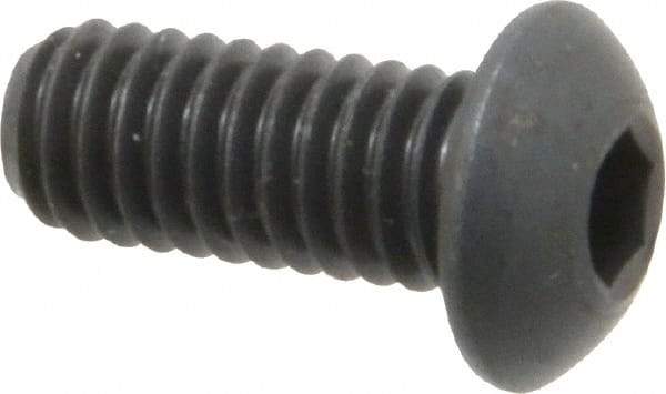 Holo-Krome - 5/16-18 UNC Hex Socket Drive, Button Screw - Alloy Steel, Black Oxide Finish, Fully Threaded, 3/4" Length Under Head - Apex Tool & Supply