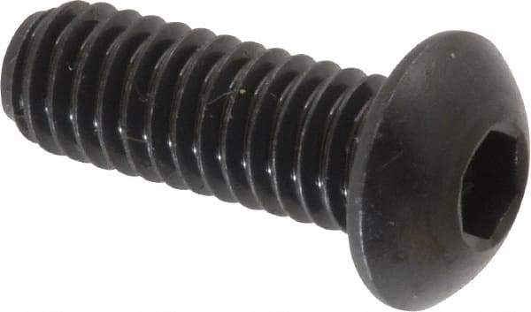Holo-Krome - 5/16-18 UNC Hex Socket Drive, Button Screw - Alloy Steel, Black Oxide Finish, Fully Threaded, 7/8" Length Under Head - Apex Tool & Supply