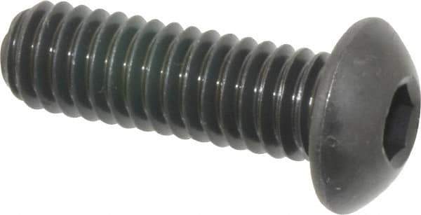 Holo-Krome - 5/16-18 UNC Hex Socket Drive, Button Screw - Alloy Steel, Black Oxide Finish, Fully Threaded, 1" Length Under Head - Apex Tool & Supply