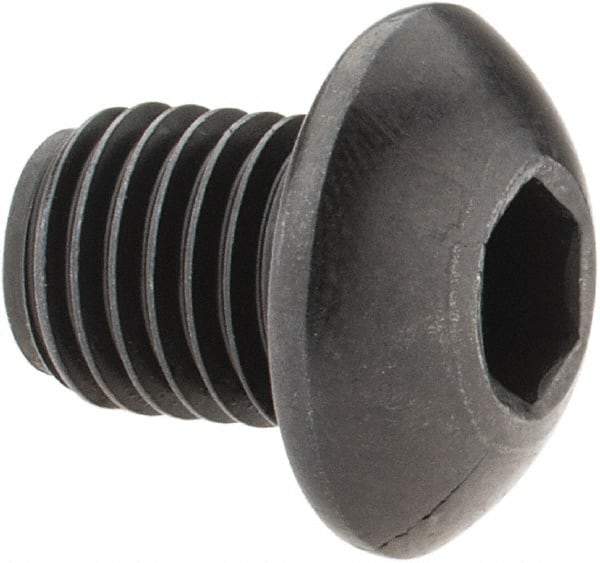 Holo-Krome - 5/16-24 UNF Hex Socket Drive, Button Screw - Alloy Steel, Black Oxide Finish, Fully Threaded, 3/8" Length Under Head - Apex Tool & Supply