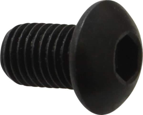 Holo-Krome - 5/16-24 UNF Hex Socket Drive, Button Screw - Alloy Steel, Black Oxide Finish, Fully Threaded, 1/2" Length Under Head - Apex Tool & Supply