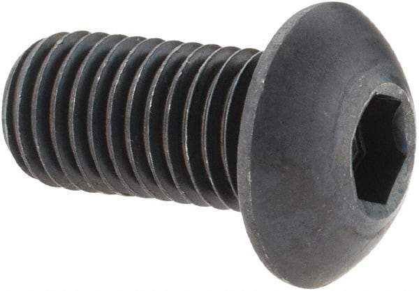 Holo-Krome - 5/16-24 UNF Hex Socket Drive, Button Screw - Alloy Steel, Black Oxide Finish, Fully Threaded, 5/8" Length Under Head - Apex Tool & Supply