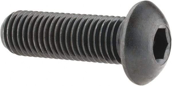 Holo-Krome - 5/16-24 UNF Hex Socket Drive, Button Screw - Alloy Steel, Black Oxide Finish, Fully Threaded, 1" Length Under Head - Apex Tool & Supply