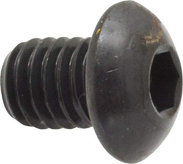 Holo-Krome - 3/8-16 UNC Hex Socket Drive, Button Screw - Alloy Steel, Black Oxide Finish, Fully Threaded, 1/2" Length Under Head - Apex Tool & Supply