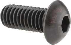 Holo-Krome - 3/8-16 UNC Hex Socket Drive, Button Screw - Alloy Steel, Black Oxide Finish, Fully Threaded, 7/8" Length Under Head - Apex Tool & Supply