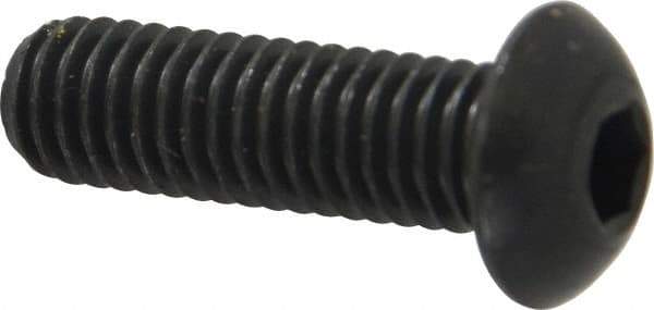 Holo-Krome - 3/8-16 UNC Hex Socket Drive, Button Screw - Alloy Steel, Black Oxide Finish, Fully Threaded, 1-1/4" Length Under Head - Apex Tool & Supply