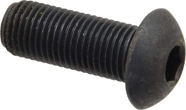 Holo-Krome - 3/8-24 UNF Hex Socket Drive, Button Screw - Alloy Steel, Black Oxide Finish, Fully Threaded, 1" Length Under Head - Apex Tool & Supply