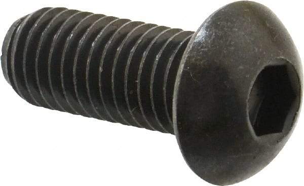 Holo-Krome - 1/2-13 UNC Hex Socket Drive, Button Screw - Alloy Steel, Black Oxide Finish, Fully Threaded, 1-1/4" Length Under Head - Apex Tool & Supply