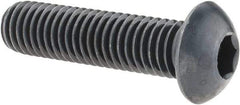Holo-Krome - 1/2-13 UNC Hex Socket Drive, Button Screw - Alloy Steel, Black Oxide Finish, Fully Threaded, 2" Length Under Head - Apex Tool & Supply