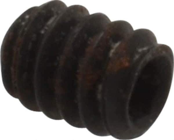 Holo-Krome - #10-24 UNC, 1/4" OAL, Internal Knurl Point Set Screw - Grade 8 Alloy Steel, 3/32" Key - Apex Tool & Supply