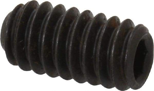 Holo-Krome - 1/4-20 UNC, 1/2" OAL, Internal Knurl Point Set Screw - Grade 8 Alloy Steel, 1/8" Key - Apex Tool & Supply