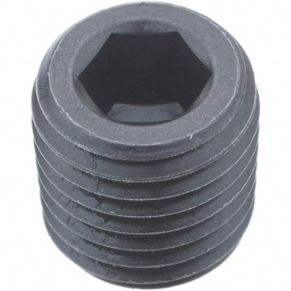 Holo-Krome - 1/16-27, 5/16" OAL, Alloy Steel Socket Pressure Plug - 3/4" Taper per Foot, 5/32" Hex Key - Apex Tool & Supply