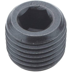 Holo-Krome - 1/4-18, 7/16" OAL, Alloy Steel Socket Pressure Plug - 3/4" Taper per Foot, 1/4" Hex Key - Apex Tool & Supply