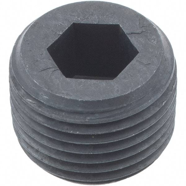 Holo-Krome - 3/8-18, 1/2" OAL, Alloy Steel Socket Pressure Plug - 3/4" Taper per Foot, 5/16" Hex Key - Apex Tool & Supply