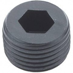 Holo-Krome - 1/2-14, 9/16" OAL, Alloy Steel Socket Pressure Plug - 3/4" Taper per Foot, 3/8" Hex Key - Apex Tool & Supply