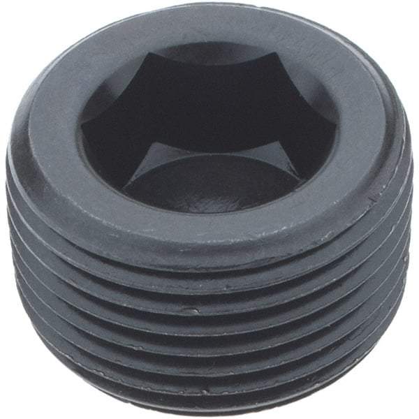 Holo-Krome - 3/4-14, 5/8" OAL, Alloy Steel Socket Pressure Plug - 3/4" Taper per Foot, 9/16" Hex Key - Apex Tool & Supply