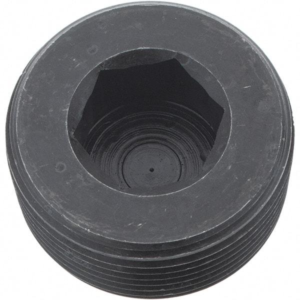Holo-Krome - 1-1/4-11-1/2, 13/16" OAL, Alloy Steel Socket Pressure Plug - 3/4" Taper per Foot, 3/4" Hex Key - Apex Tool & Supply