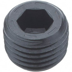 Holo-Krome - 1/4-18, 13/32" OAL, Alloy Steel Socket Pressure Plug - 7/8" Taper per Foot, 1/4" Hex Key - Apex Tool & Supply