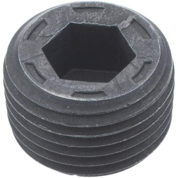 Holo-Krome - 3/8-18, 13/32" OAL, Alloy Steel Socket Pressure Plug - 7/8" Taper per Foot, 5/16" Hex Key - Apex Tool & Supply