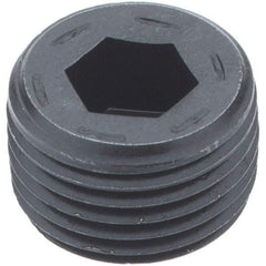Holo-Krome - 1/2-14, 17/32" OAL, Alloy Steel Socket Pressure Plug - 7/8" Taper per Foot, 3/8" Hex Key - Apex Tool & Supply