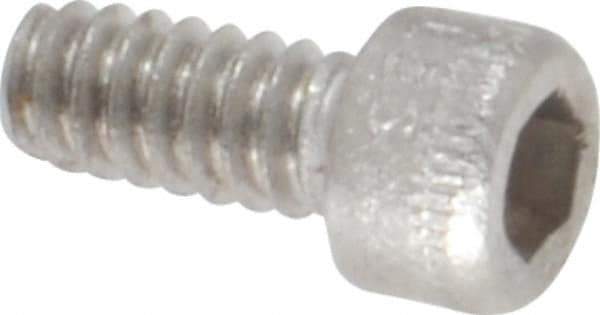 Holo-Krome - #4-40 UNC Hex Socket Drive, Socket Cap Screw - Grade 18-8 Stainless Steel, Uncoated, Fully Threaded, 1/4" Length Under Head - Apex Tool & Supply