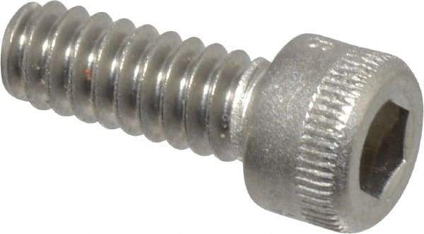 Holo-Krome - #6-32 UNC Hex Socket Drive, Socket Cap Screw - Grade 18-8 Stainless Steel, Uncoated, Fully Threaded, 3/8" Length Under Head - Apex Tool & Supply