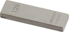 Mitutoyo - 0.128" Rectangular Steel Gage Block - Accuracy Grade 0, Includes Certificate of Inspection - Apex Tool & Supply