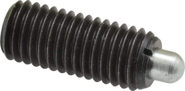 Gibraltar - 5/8-11, 1-1/2" Thread Length, 5/16" Plunger Projection, Steel Threaded Spring Plunger - 0.31" Max Plunger Diam, 1-1/2" Plunger Length, 3.5 Lb Init End Force, 10.5 Lb Final End Force - Apex Tool & Supply