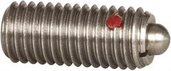 Gibraltar - M12 x 1.75, 1.102" Thread Length, 0.157" Plunger Projection, Stainless Steel Threaded Spring Plunger - 0.236" Max Plunger Diam, 1.102" Plunger Length, 2.25 Lb Init End Force, 12.36 Lb Final End Force - Apex Tool & Supply