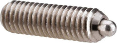 Gibraltar - M6 x 1.0, 0.787" Thread Length, 0.098" Plunger Projection, Stainless Steel Threaded Spring Plunger - 0.106" Max Plunger Diam, 0.787" Plunger Length, 4.05 Lb Init End Force, 11.24 Lb Final End Force - Apex Tool & Supply