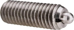 Gibraltar - M8 x 1.25, 0.866" Thread Length, 0.118" Plunger Projection, Stainless Steel Threaded Spring Plunger - 0.138" Max Plunger Diam, 0.866" Plunger Length, 5.62 Lb Init End Force, 15.74 Lb Final End Force - Apex Tool & Supply