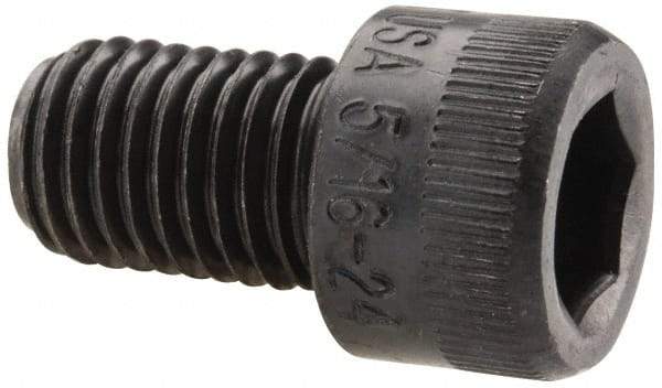 Holo-Krome - 5/16-24 UNF Hex Socket Drive, Socket Cap Screw - Alloy Steel, Black Oxide Finish, Fully Threaded, 1/2" Length Under Head - Apex Tool & Supply
