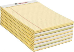 UNIVERSAL - 50 Sheet, 5 x 8", Perforated Style Ruled Pads - Canary - Apex Tool & Supply